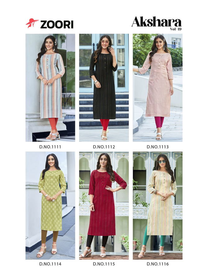 Zoori Akshara 17 Fancy Regular Wear Wholesale Designer Kurtis